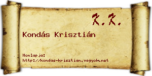 Kondás Krisztián névjegykártya