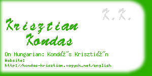 krisztian kondas business card